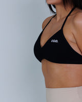 Crni DARK DAHLIA sportski bra (grudnjak) za žene — push up | EGO