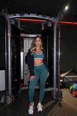 Zeleni ženski sportski komplet NATURAL GREEN — top i push up helanke visokog struka | EGO