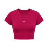 BLOODLINE crveni ženski crop top sa kratkim rukavom — EGO
