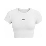 LADY LILI beli ženski crop top sa kratkim rukavom — EGO