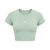 MATCHA zeleni ženski crop top sa kratkim rukavom — EGO