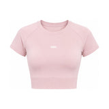 PINK roze ženski crop top sa kratkim rukavom — EGO